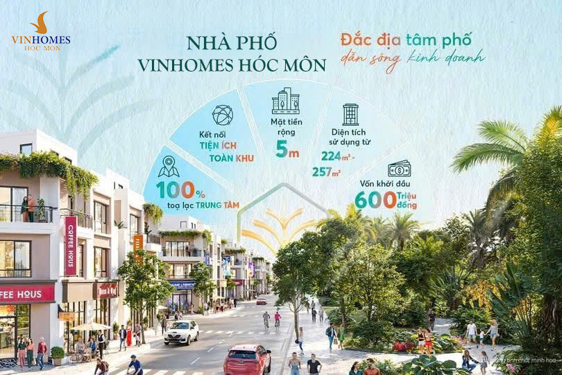 Nhà Phố Vinhomes Hóc Môn   Diện Tích 75m2   Đắc Địa Tâm Phố