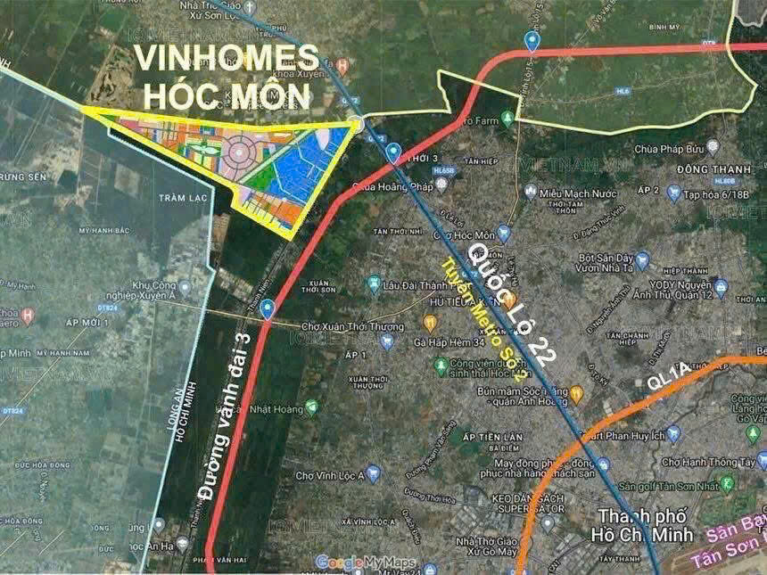 Vị trí Vinhomes Hóc Môn